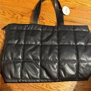 Elegant Black Quilted Laptop Bag